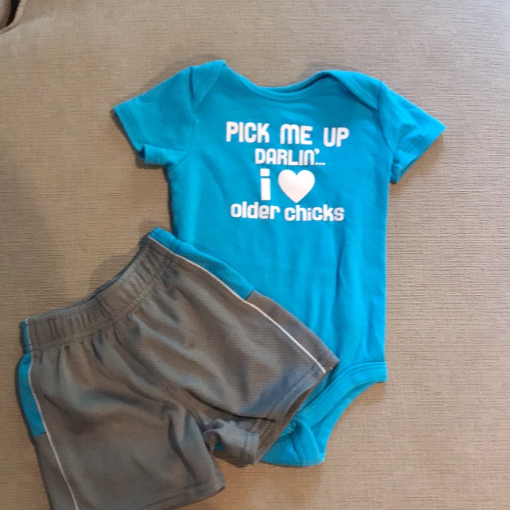 Infant Boy Novelty Onesie & Garanimals Shorts